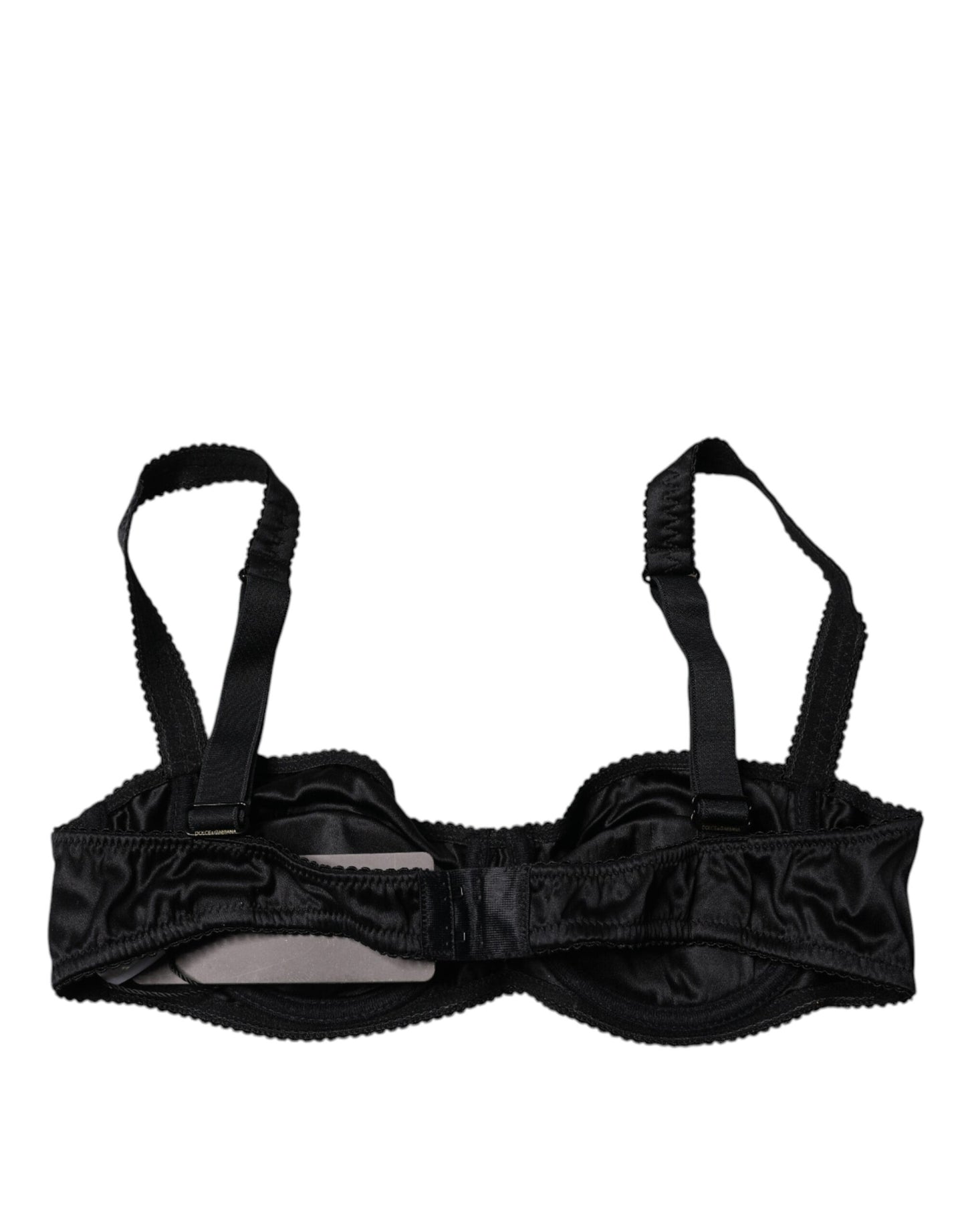 Soutien-gorge balconnet extensible en soie noire Dolce &amp; Gabbana