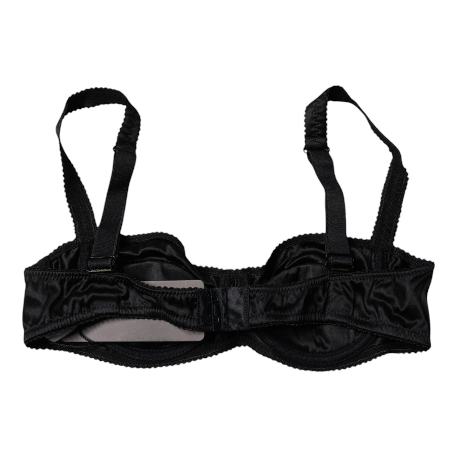 Soutien-gorge balconnet extensible en soie noire Dolce &amp; Gabbana