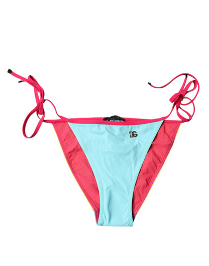 Dolce &amp; Gabbana Multicolor Logo Swimsuit Bikini Bottom Swimwear