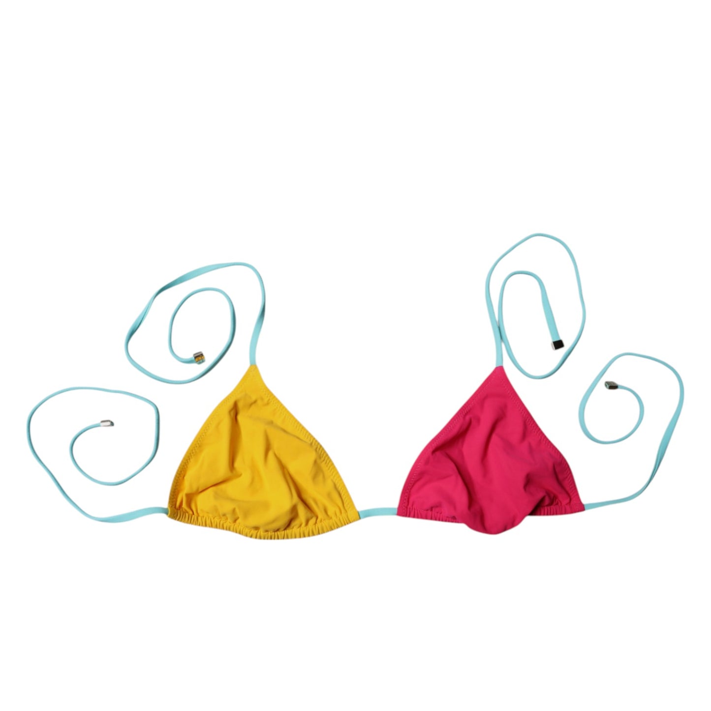 Dolce &amp; Gabbana Multicolor Halter Beachwear Bikini Top Swimwear
