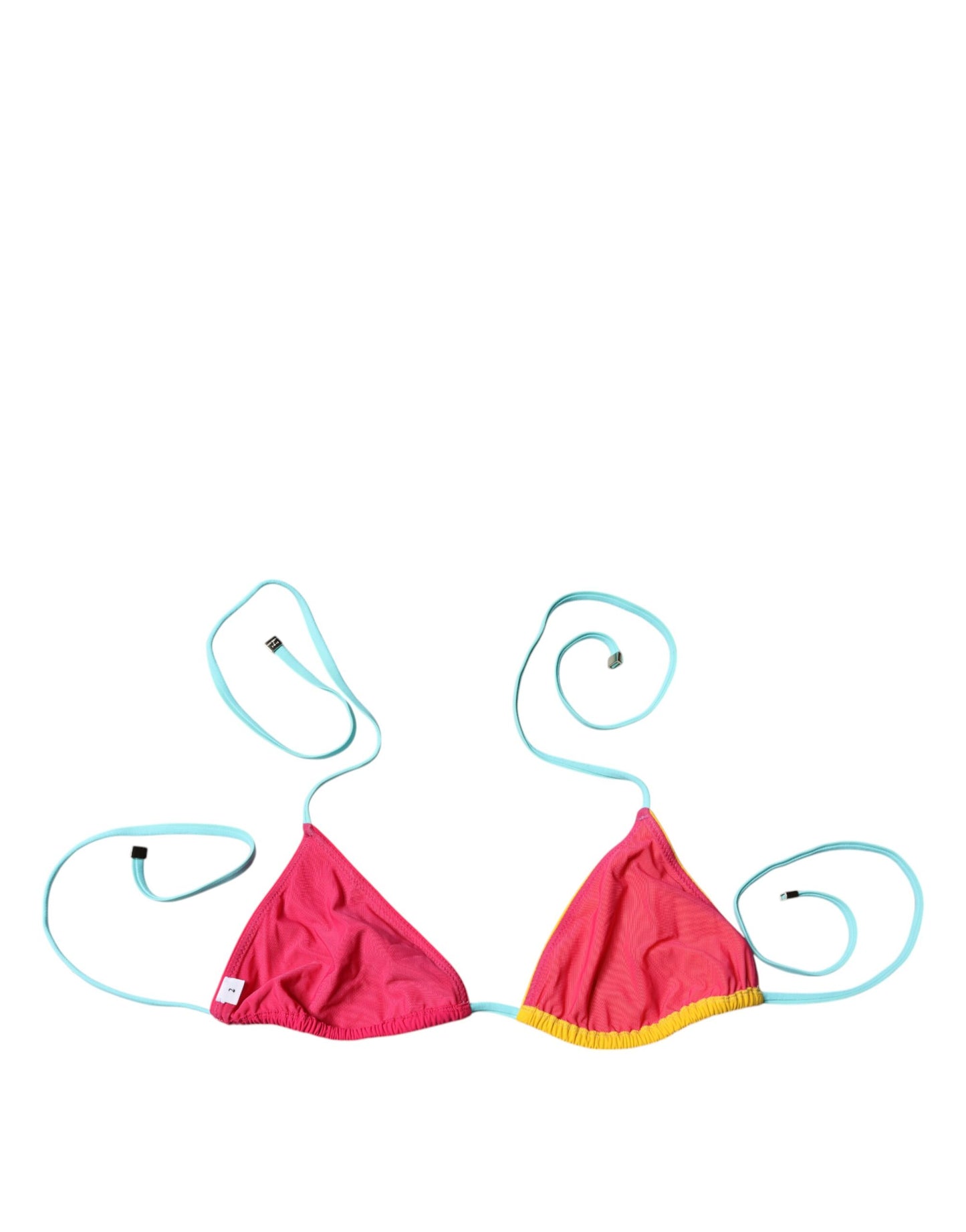 Dolce &amp; Gabbana Multicolor Halter Beachwear Bikini Top Swimwear