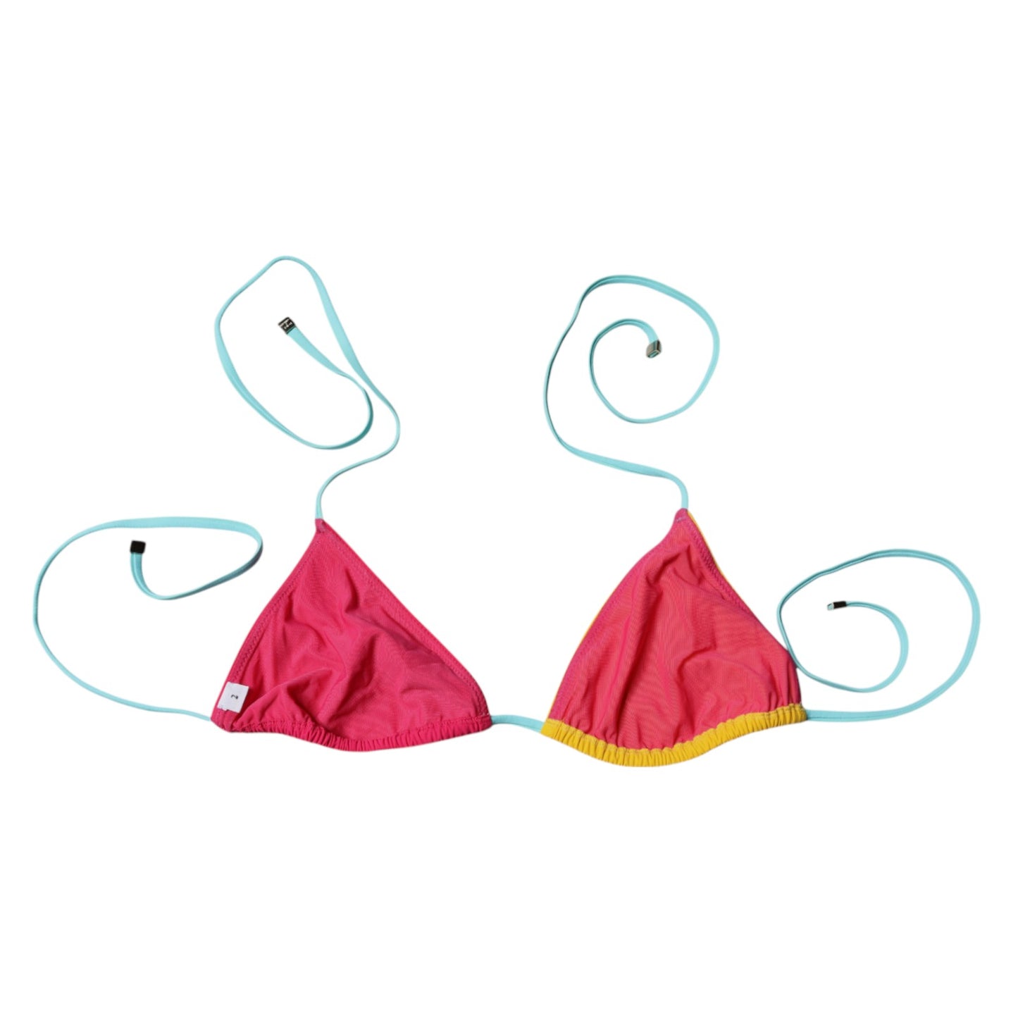 Dolce &amp; Gabbana Multicolor Halter Beachwear Bikini Top Swimwear