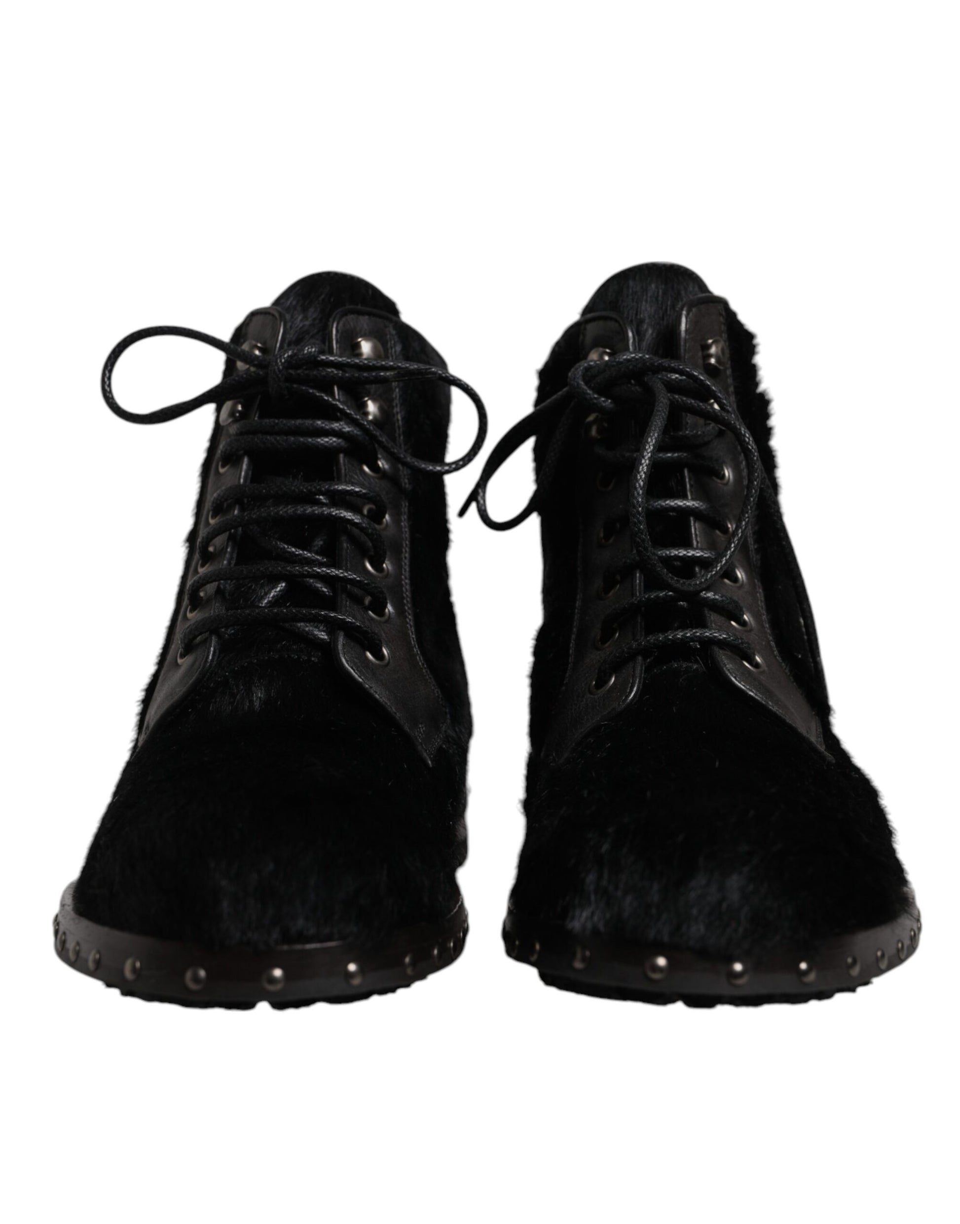 Dolce & Gabbana Black Pony Style Leather Mid Calf Boots Shoes – EU42/US9 par Dolce & Gabbana | Disponible sur Sandy Store ByNet