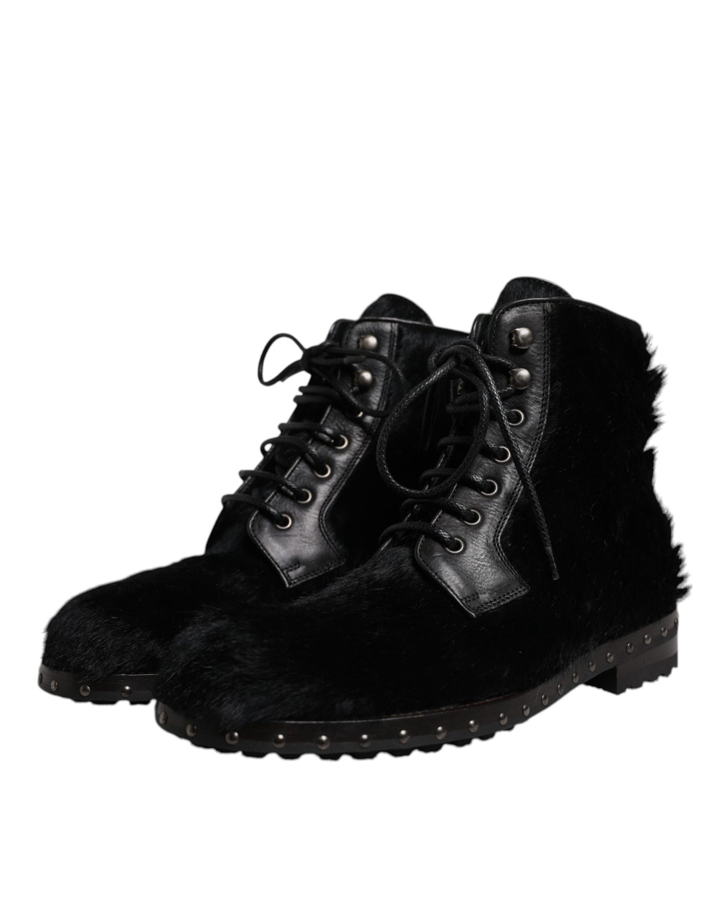 Dolce & Gabbana Black Pony Style Leather Mid Calf Boots Shoes – EU42/US9 par Dolce & Gabbana | Disponible sur Sandy Store ByNet