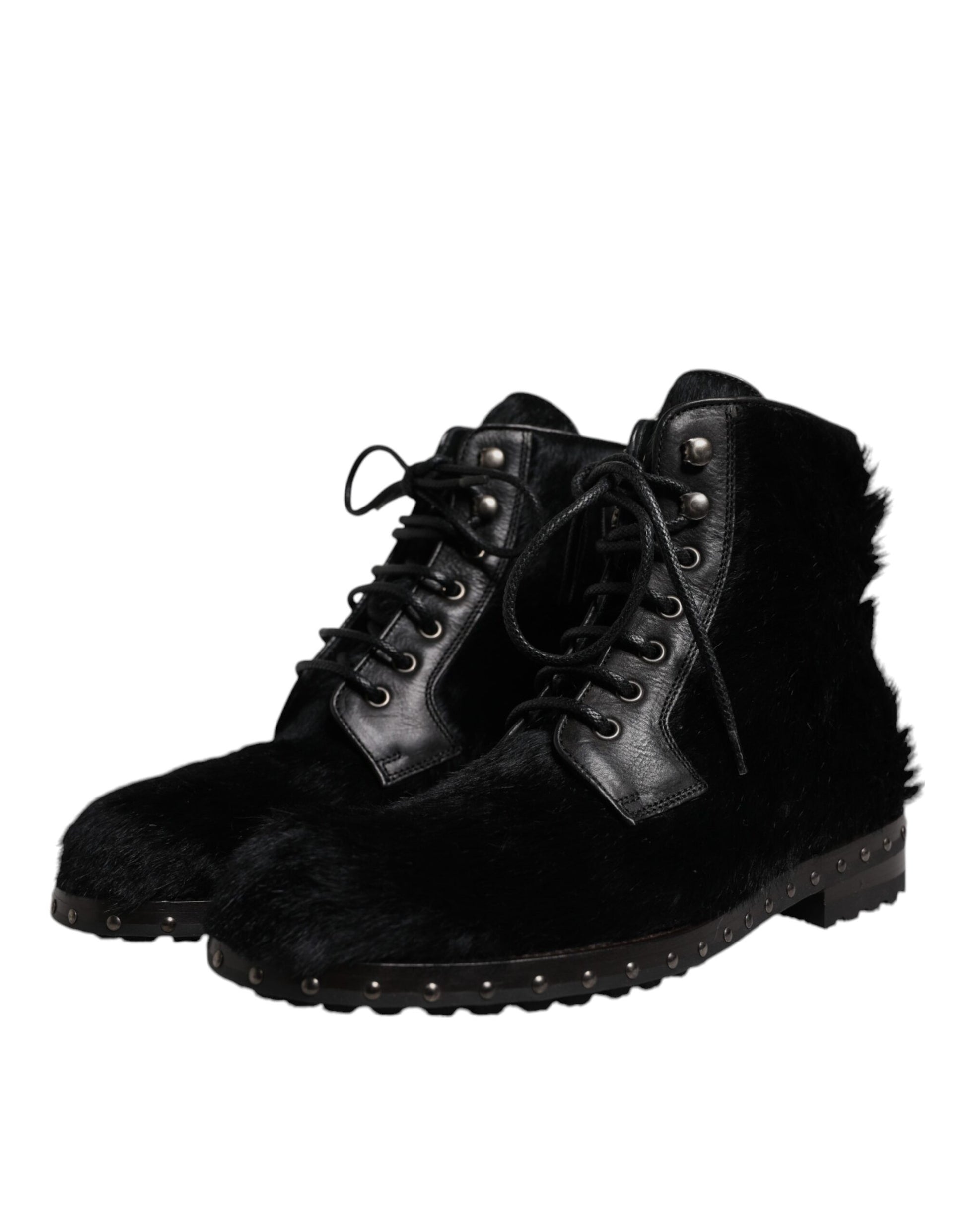 Dolce & Gabbana Black Pony Style Leather Mid Calf Boots Shoes – EU42/US9 par Dolce & Gabbana | Disponible sur Sandy Store ByNet