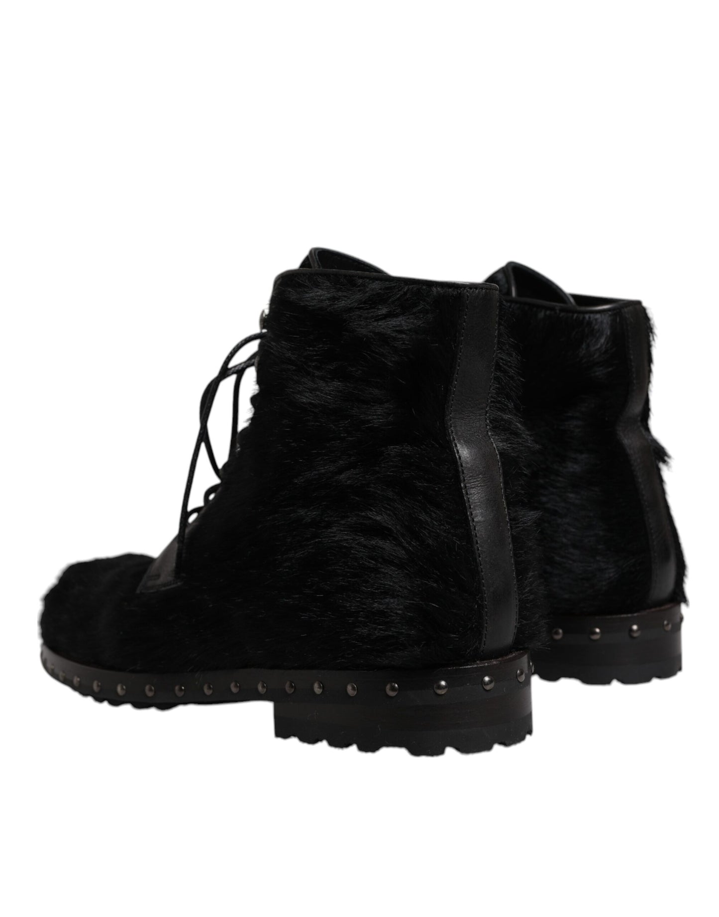 Dolce & Gabbana Black Pony Style Leather Mid Calf Boots Shoes – EU42/US9 par Dolce & Gabbana | Disponible sur Sandy Store ByNet