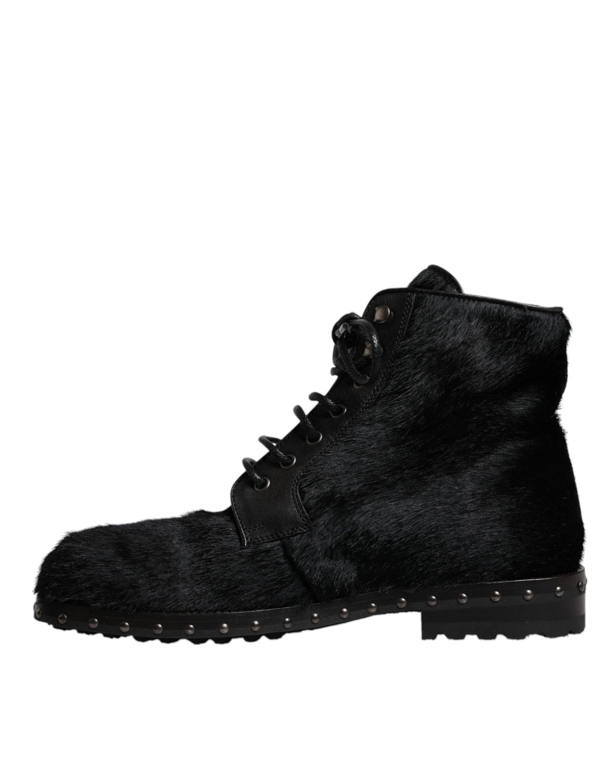 Dolce & Gabbana Black Pony Style Leather Mid Calf Boots Shoes – EU42/US9 par Dolce & Gabbana | Disponible sur Sandy Store ByNet
