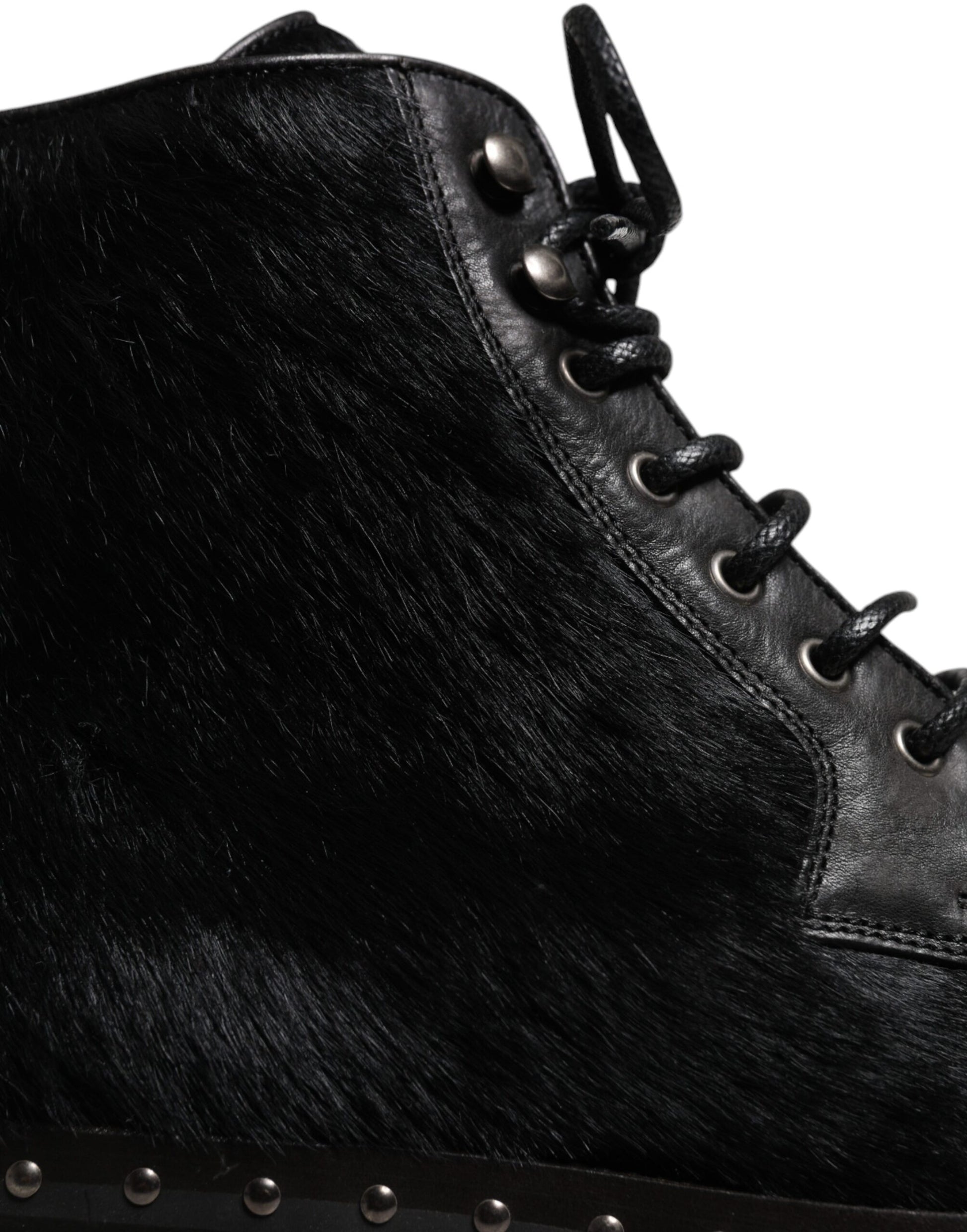 Dolce & Gabbana Black Pony Style Leather Mid Calf Boots Shoes – EU42/US9 par Dolce & Gabbana | Disponible sur Sandy Store ByNet