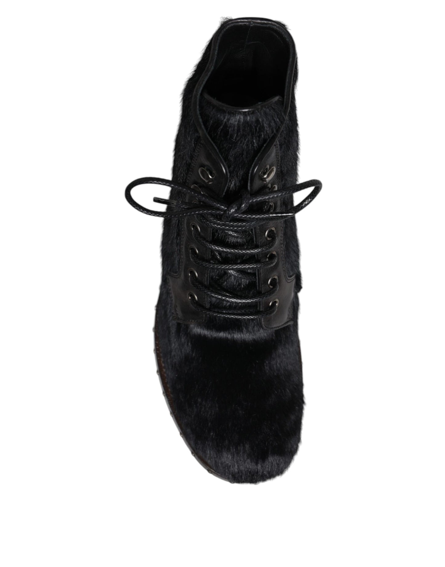 Dolce & Gabbana Black Pony Style Leather Mid Calf Boots Shoes – EU42/US9 par Dolce & Gabbana | Disponible sur Sandy Store ByNet