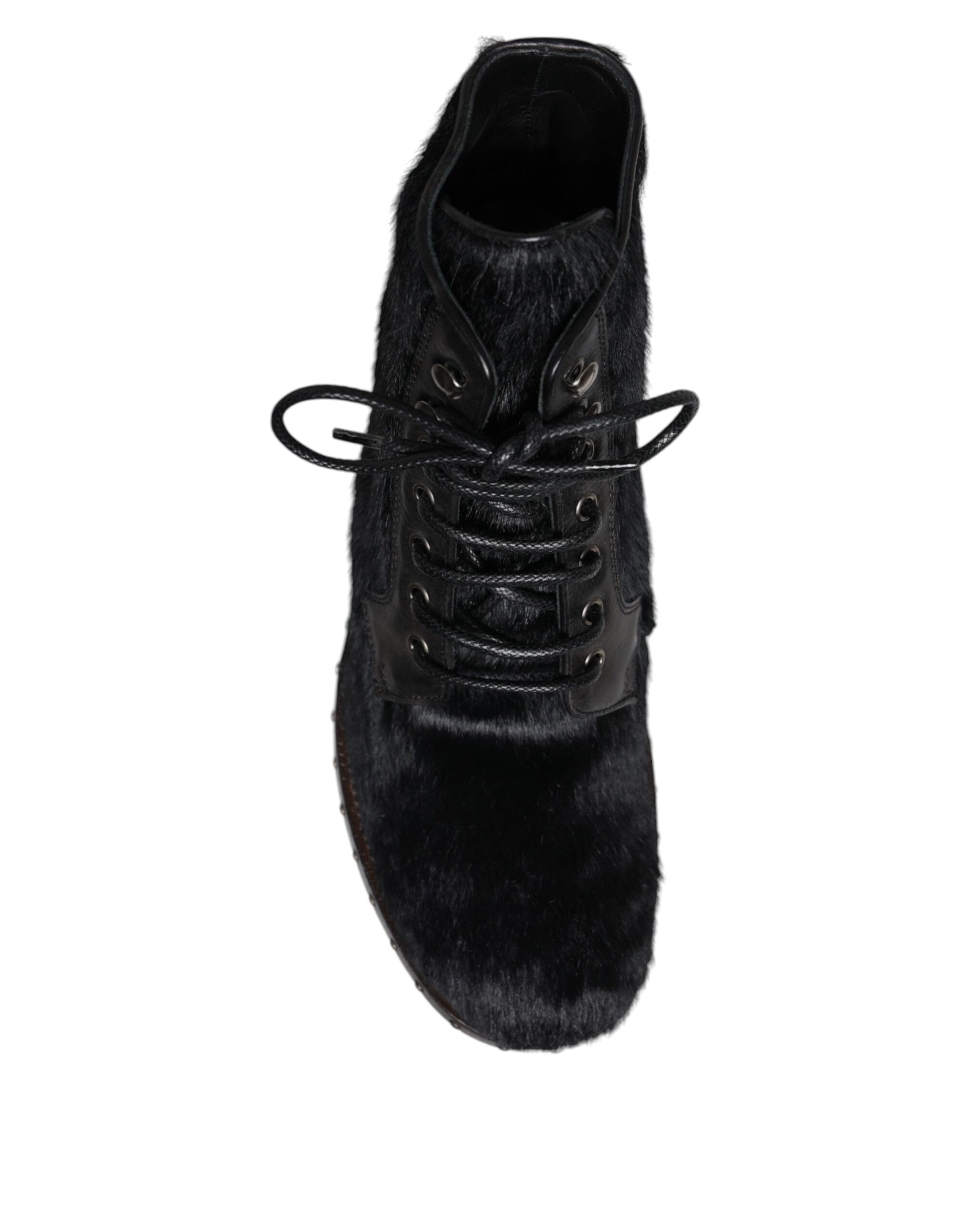 Dolce & Gabbana Black Pony Style Leather Mid Calf Boots Shoes – EU42/US9 par Dolce & Gabbana | Disponible sur Sandy Store ByNet