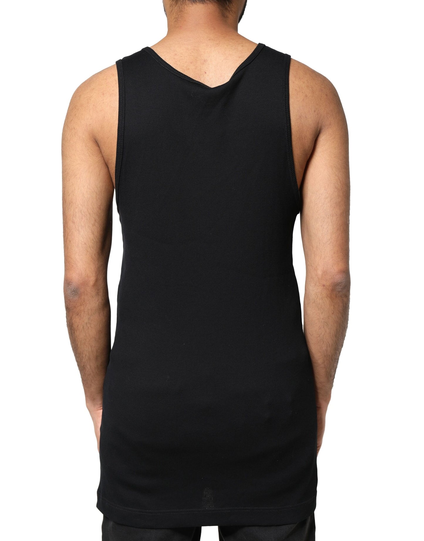 Camiseta sin mangas Dolce &amp; Gabbana de algodón negro con corte Rip para hombre