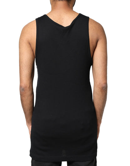 Camiseta sin mangas Dolce &amp; Gabbana de algodón negro con corte Rip para hombre