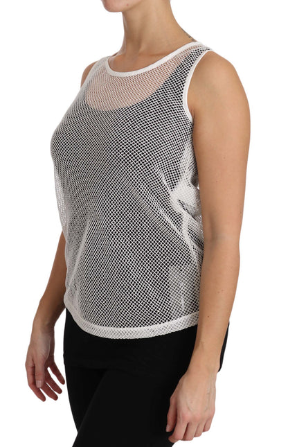 Dolce &amp; Gabbana Elegante top sin mangas transparente blanco