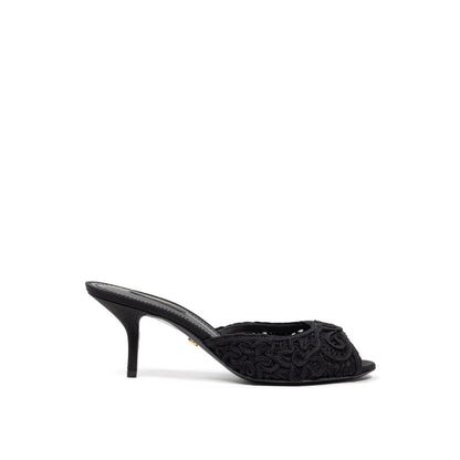 Sandalia Dolce &amp; Gabbana De Algodón Negro