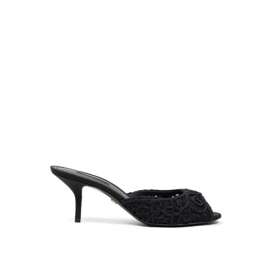 Sandalia Dolce &amp; Gabbana De Algodón Negro