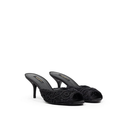 Sandalia Dolce &amp; Gabbana De Algodón Negro