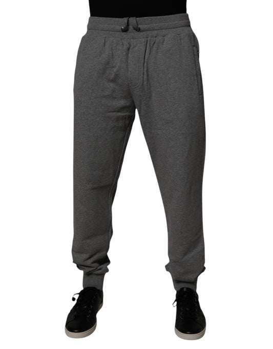 Pantalones deportivos Dolce &amp; Gabbana de algodón con logotipo gris para hombre