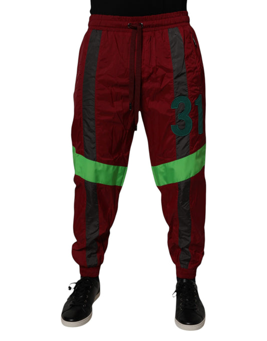 Pantalones deportivos Dolce &amp; Gabbana de nailon color granate para hombre