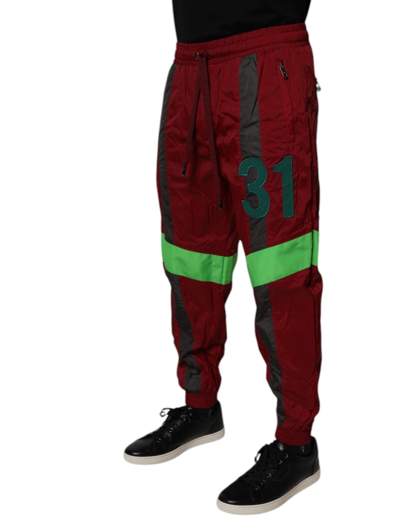 Pantalones deportivos Dolce &amp; Gabbana de nailon color granate para hombre