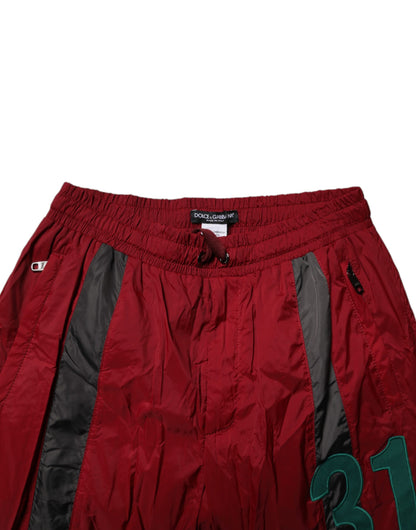 Pantalones deportivos Dolce &amp; Gabbana de nailon color granate para hombre
