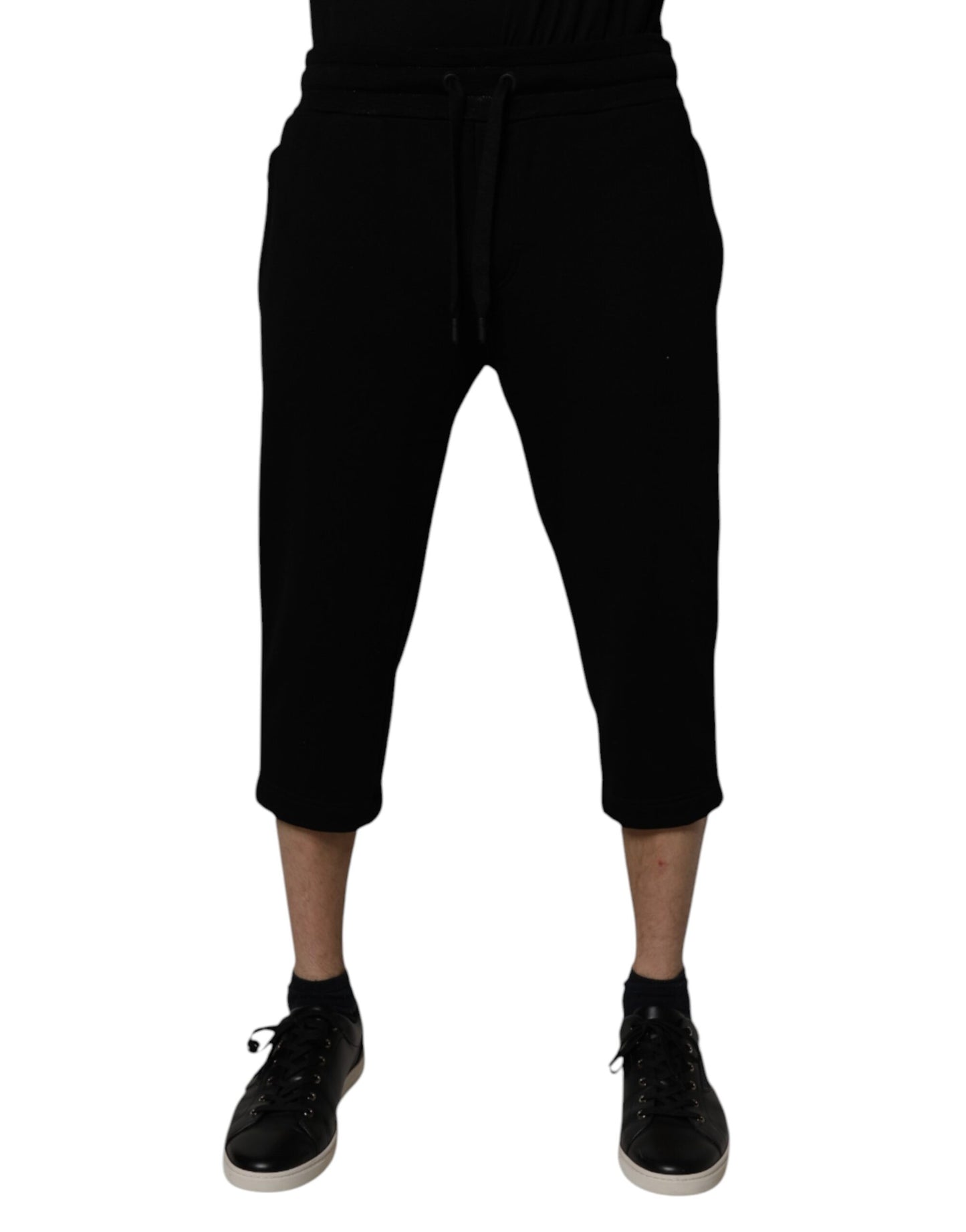 Pantalones deportivos negros de mezcla de algodón de Dolce &amp; Gabbana