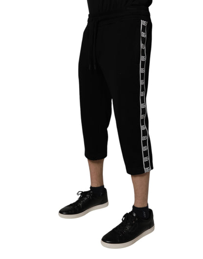 Pantalones deportivos negros de mezcla de algodón de Dolce &amp; Gabbana