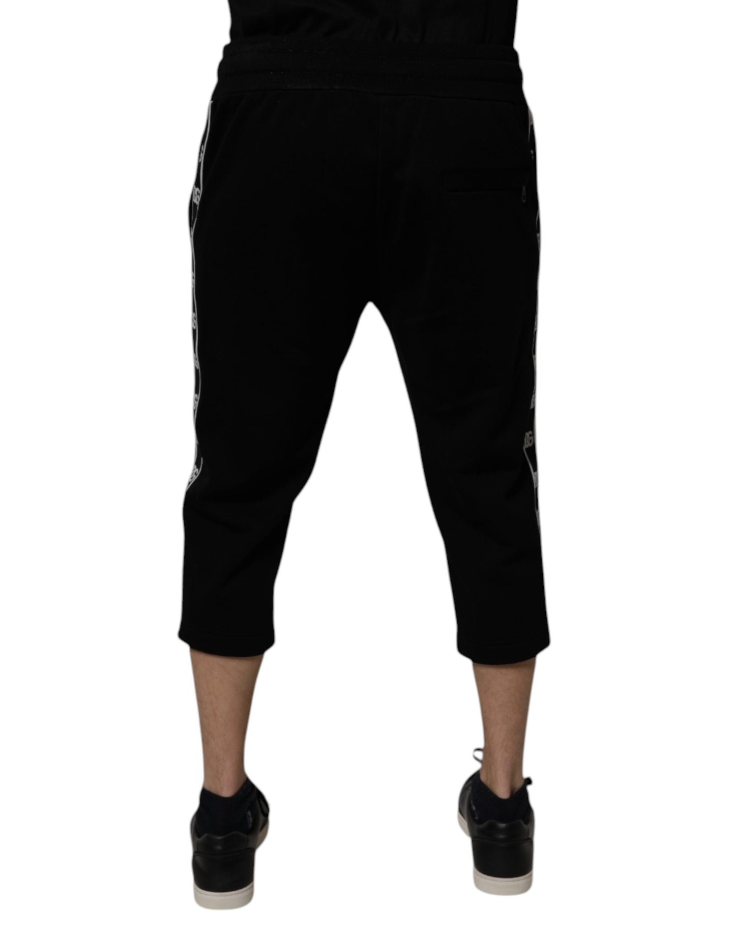 Pantalones deportivos negros de mezcla de algodón de Dolce &amp; Gabbana