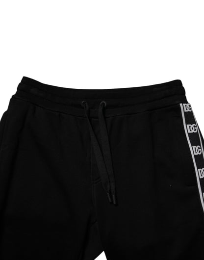 Pantalones deportivos negros de mezcla de algodón de Dolce &amp; Gabbana