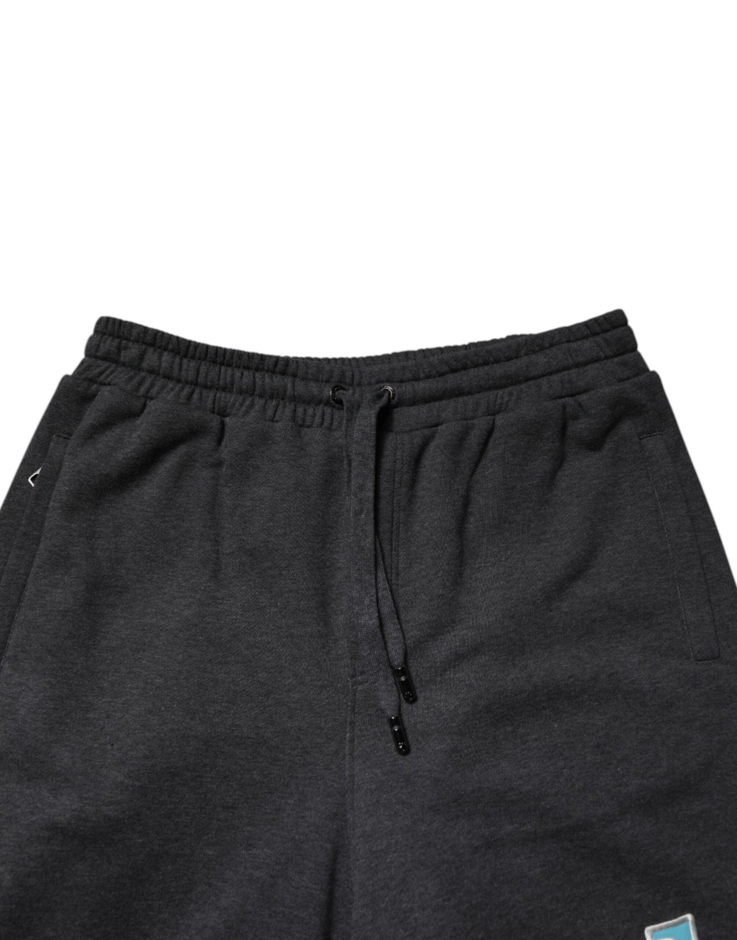 Pantalones deportivos rectos de algodón gris oscuro con capas de Dolce &amp; Gabbana
