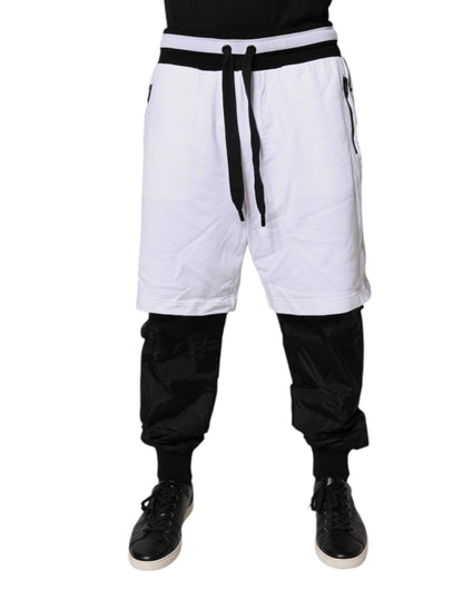 Pantalones deportivos de algodón en capas, negros y blancos, de Dolce &amp; Gabbana