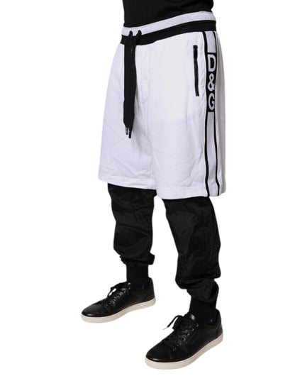 Pantalones deportivos de algodón en capas, negros y blancos, de Dolce &amp; Gabbana