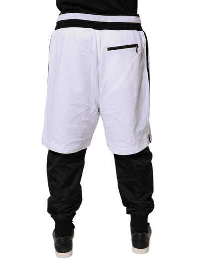 Pantalones deportivos de algodón en capas, negros y blancos, de Dolce &amp; Gabbana