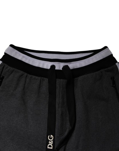 Pantalones deportivos Dolce &amp; Gabbana de algodón en capas negro y gris para hombre