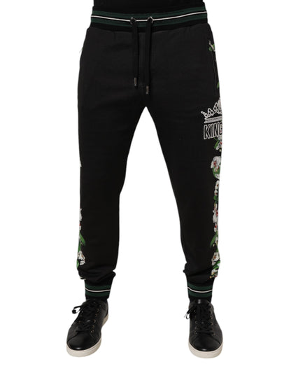 Pantalones deportivos Dolce &amp; Gabbana con estampado floral negro King para hombre