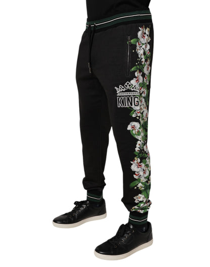 Pantalones deportivos Dolce &amp; Gabbana con estampado floral negro King para hombre