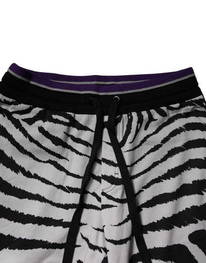 Pantalones deportivos Dolce &amp; Gabbana con estampado de cebra en blanco y negro para hombre