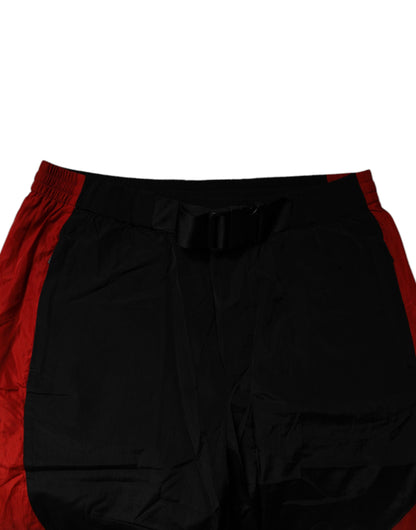 Pantalones deportivos Dolce &amp; Gabbana con estampado de leopardo en negro y rojo