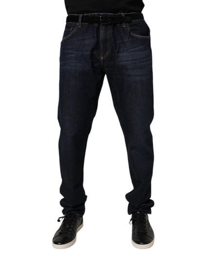 Dolce &amp; Gabbana Vaqueros pitillo elásticos de algodón azul oscuro