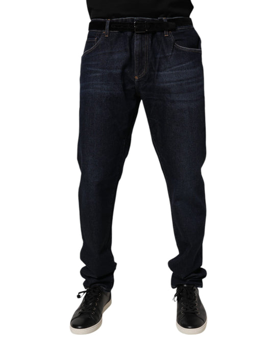 Dolce &amp; Gabbana Vaqueros pitillo elásticos de algodón azul oscuro