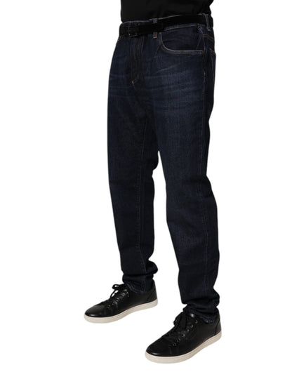 Dolce &amp; Gabbana Vaqueros pitillo elásticos de algodón azul oscuro