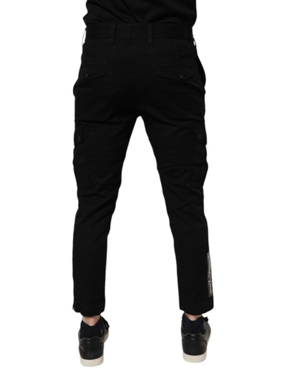 Vaqueros cargo ajustados de algodón elástico negro de Dolce &amp; Gabbana