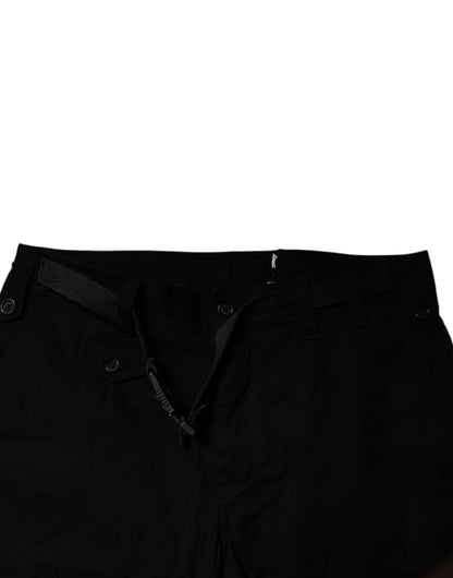 Vaqueros cargo ajustados de algodón elástico negro de Dolce &amp; Gabbana