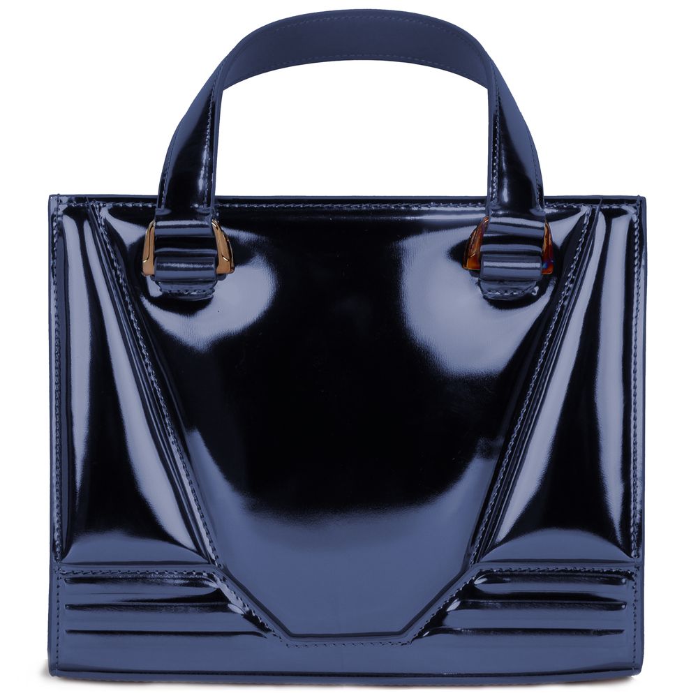 Bolso de mano de piel azul Ferrari