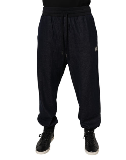Pantalones deportivos negros de algodón jacquard de Dolce &amp; Gabbana