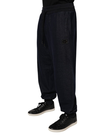 Pantalones deportivos negros de algodón jacquard de Dolce &amp; Gabbana