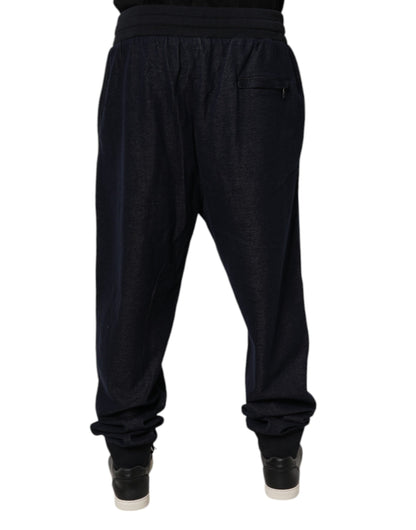 Pantalones deportivos negros de algodón jacquard de Dolce &amp; Gabbana