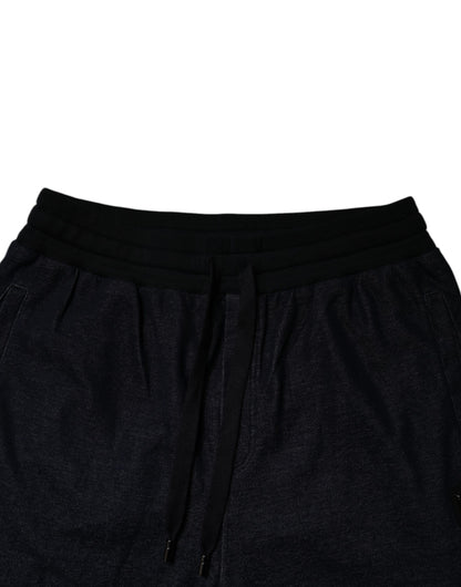 Pantalones deportivos negros de algodón jacquard de Dolce &amp; Gabbana