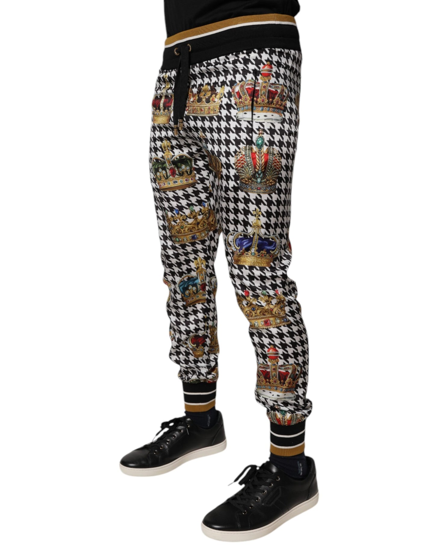 Pantalones deportivos Dolce &amp; Gabbana con corona de pata de gallo multicolor para hombre