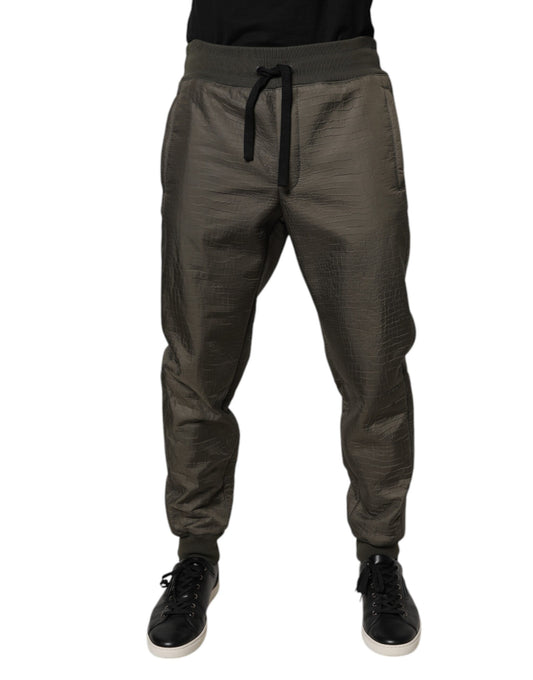 Pantalones deportivos Dolce &amp; Gabbana de piel de cordero marrón para hombre