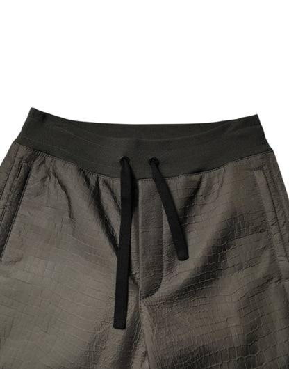 Pantalones deportivos Dolce &amp; Gabbana de piel de cordero marrón para hombre
